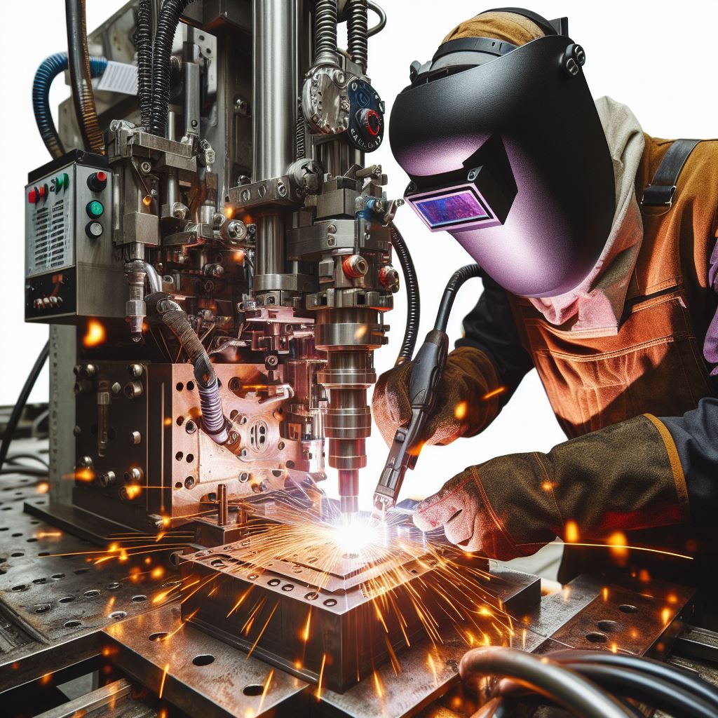 Close-up of precision sheet metal after seam welding